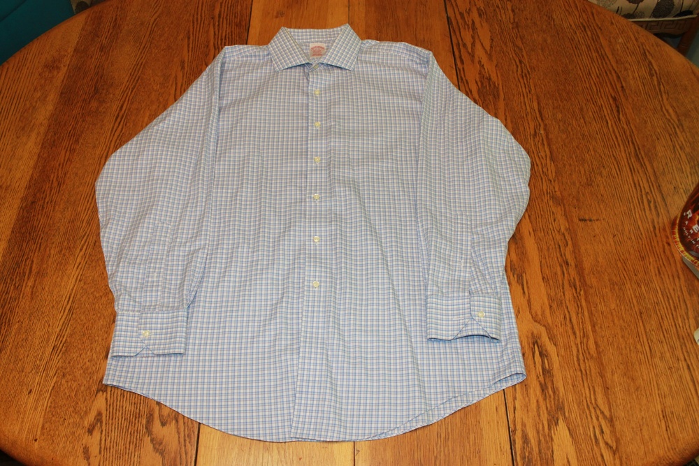 Brooks Brothers Shirt Mens 17.5 36 Madison Non Iron Plaid Dress Classic Fit